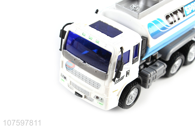 Hot sale kids toy construction truck electric oil tank truck with music