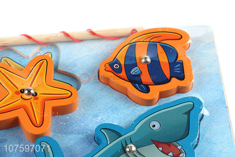 New products educational woooden magnetic fishing puzzle toys for toddlers