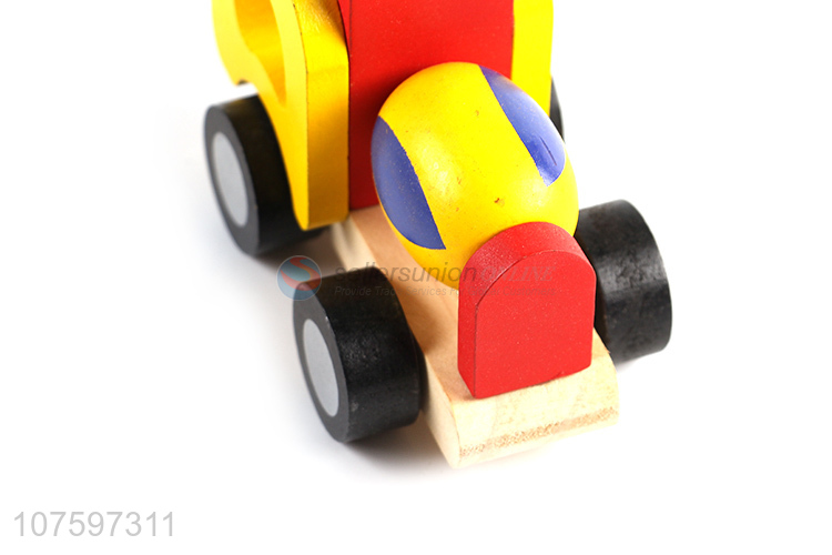 Good quality kids wooden toy car childen wooden mixer truck toy