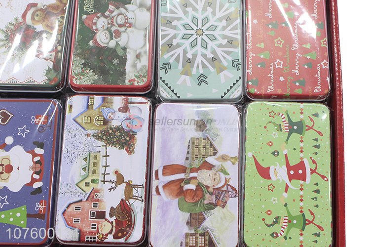 Creative Printing Colorful Christmas Decoration Tin Box Storage Box