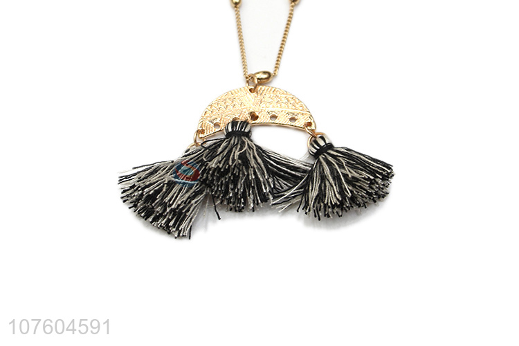 Hot selling 3 tier chain necklace with tassels women necklace