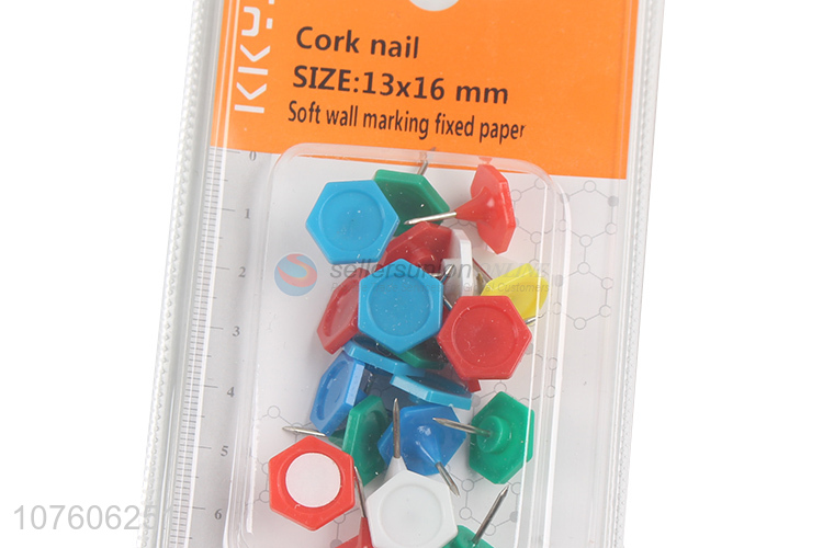 Newest Hexagonal Head Cork Nail Notice Boards Push Pins