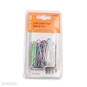 Good Quality Bright Color Paper Clips Fashion Office Stationery