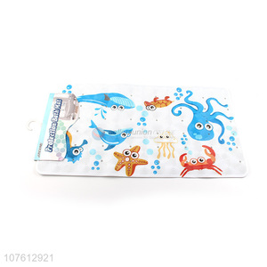 China factory cartoon sea animal printed pvc bath mat non-slip shower mat