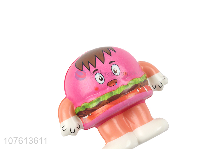 Pink Anthropomorphic hamburger imaginative elastic rebound toy