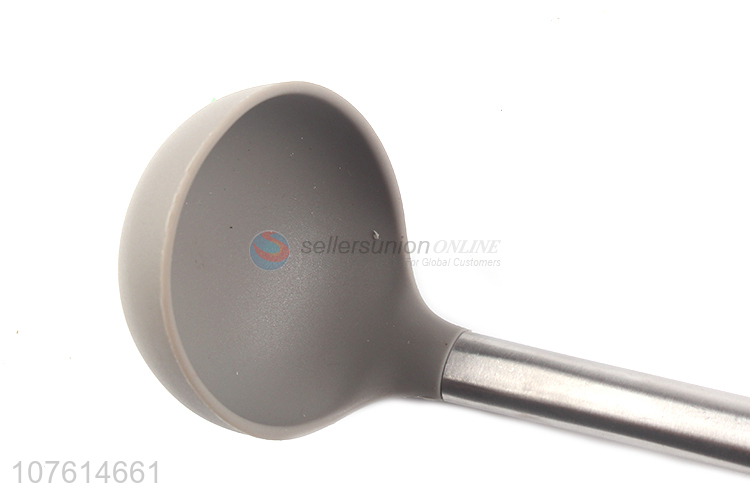 Low price stainless steel handle silicone soup ladle for kitchen