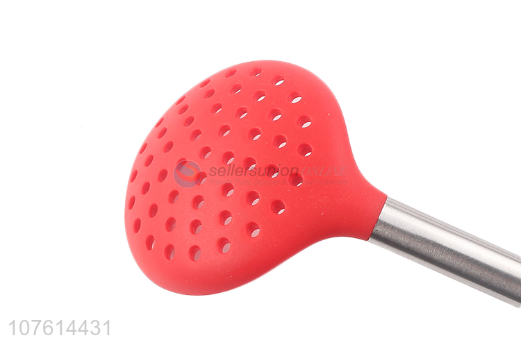 Good quality stainless steel handle silicone skimmer kitchen supplies