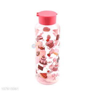 Factory price delicate printing plastic water bottle for women and girls