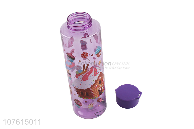 Good sale cupcake printed plastic water bottle fashion drinking bottle
