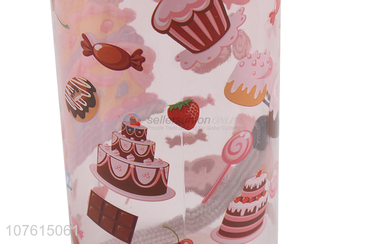 Factory price delicate printing plastic water bottle for women and girls