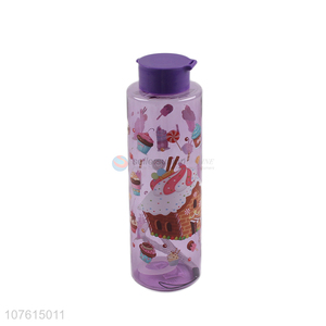 Good sale cupcake printed plastic water bottle fashion drinking bottle