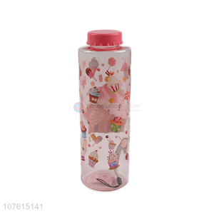 High quality delicate printing plastic water bottle for women and girls
