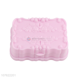 Hot selling exquisite rose plastic soap box travel soap case