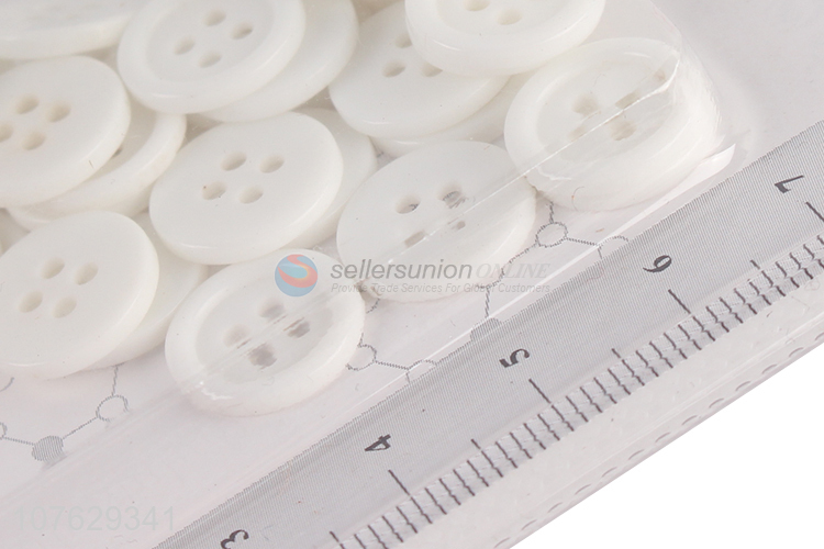 Good quality 13mm round white resin buttons garment accessories