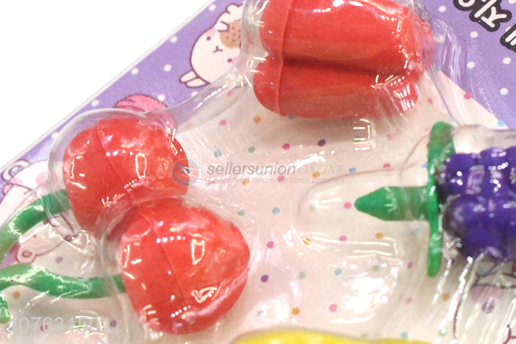 Custom Simulation Fruit Colorful Eraser For Sale