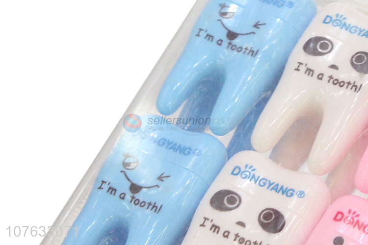 Cartoon Pattern Tooth Shape Plastic Pencil Sharpener