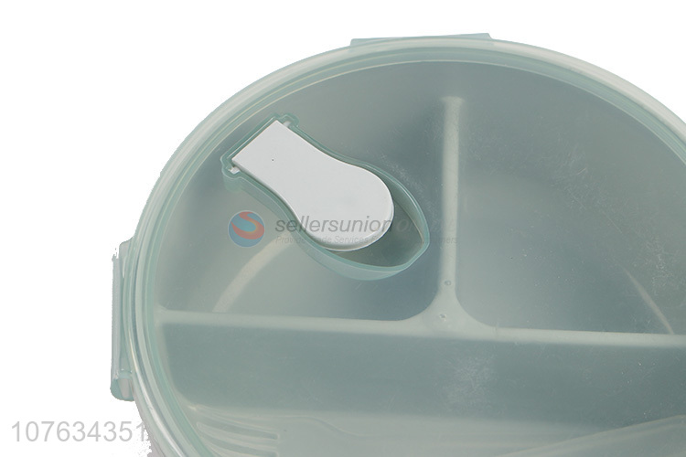 New arrival round 3 compartments airtight plastic lunch box