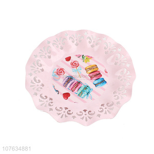 Hot selling large hollow round plastic fruit plate snacks plate