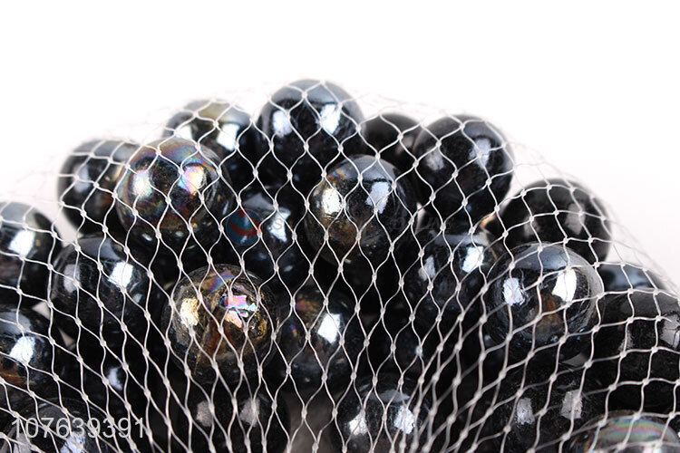 Good price toy glass ball net bag packaging black color glass ball