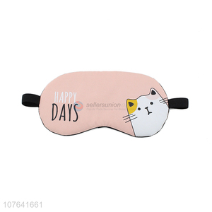 Hot sale cartoon cat reusable comfortable travel sleep eye mask