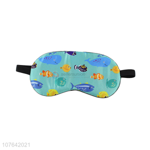 Competitive price cartoon fish reusable comfortable travel sleep eye mask