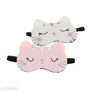 New arrival cartoon cat ice pack eye mask fleecy eyeshades for sleep