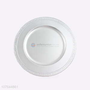 Factory direct spray paint sliver round plastic fruit tray