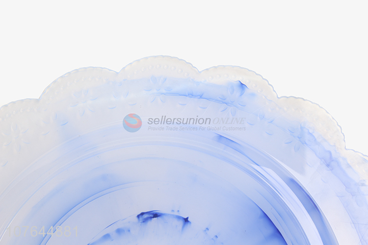 Unique style ink blue transparent fruit plate