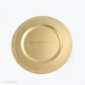 Factory direct spray paint golden round plastic fruit tray