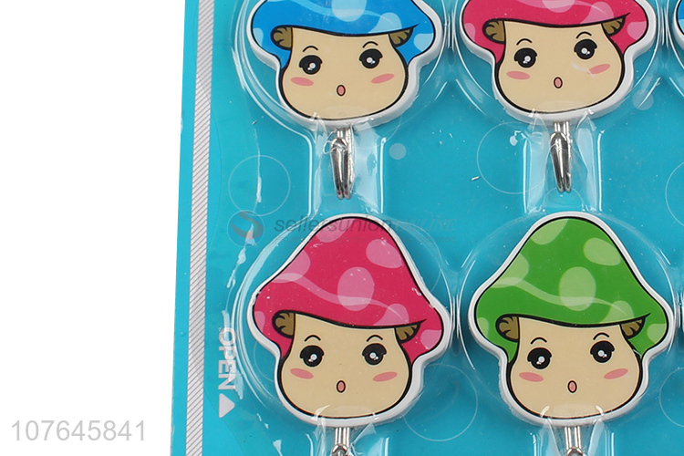 Cartoon Mushroom Shape Colorful Sticky Hook Cheap Adhesive Hook