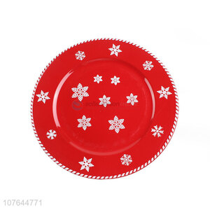 Hot sale red snowflake new year candy plate