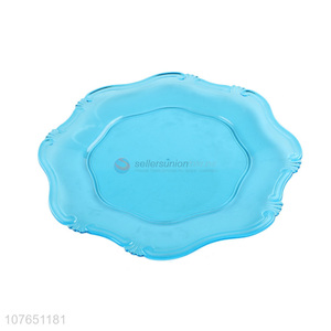 Fashion Style Colorful Transparent Plastic Plate Cheap Dinner Plate