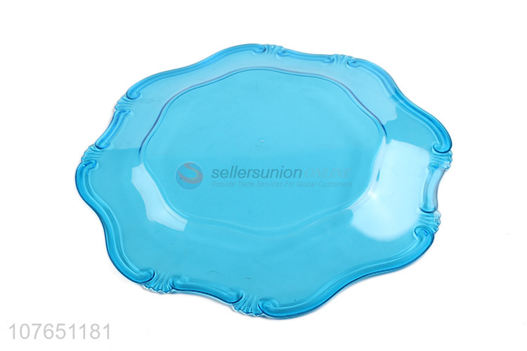 Fashion Style Colorful Transparent Plastic Plate Cheap Dinner Plate