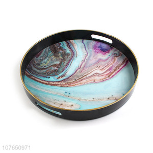 New Arrival Art Printing Round Acrylic <em>Salver</em> Serving Tray