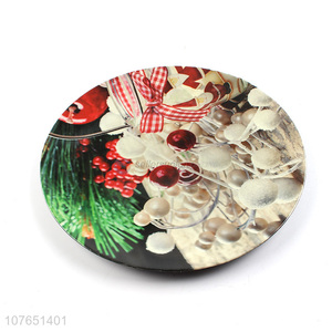 Fashion Colorful Sticker Round Plastic Plate Cheap Dinner Plate