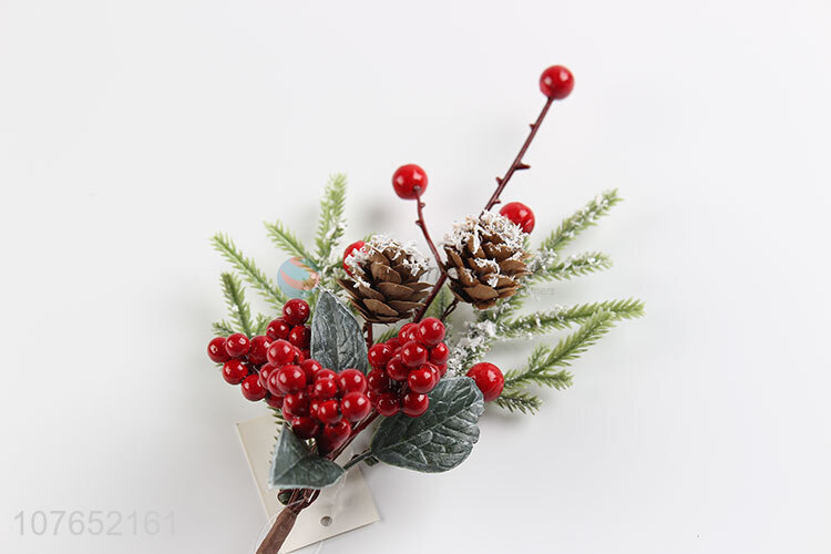 Simulation vase flower arrangement short branches Christmas twig decoration