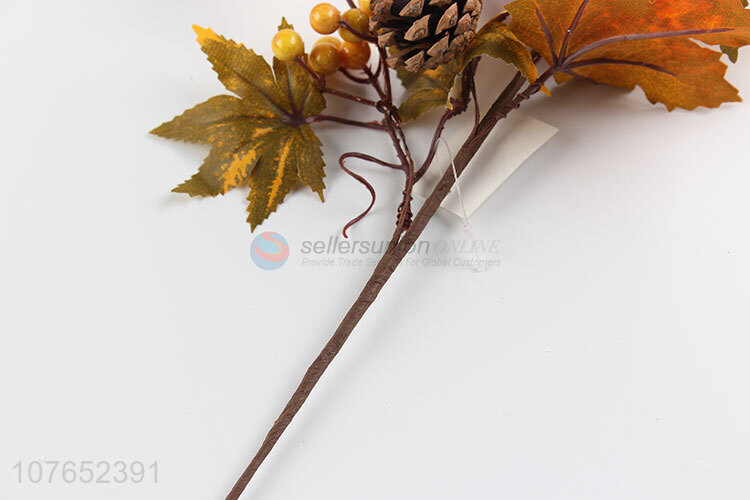 Wholesale simulation yellow maple leaf autumn long branch decoration