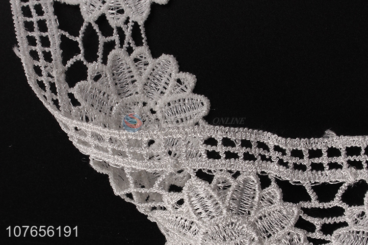 Factory supply new design white lace ribbon for garment accessories