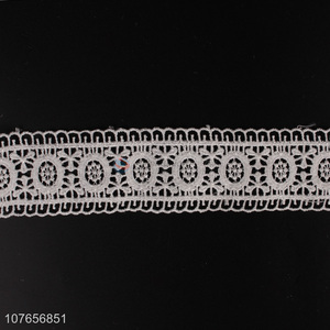 Pretty soft white lace trim ribbon for garment decoration