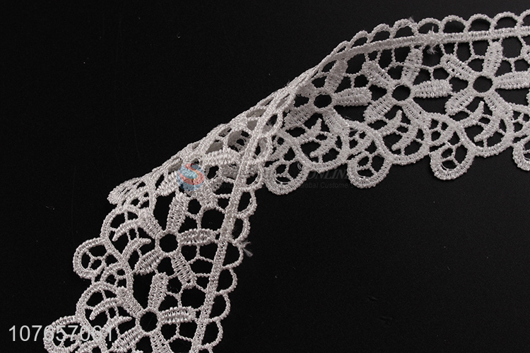 Hot product white decorative lace trim with floral pattern