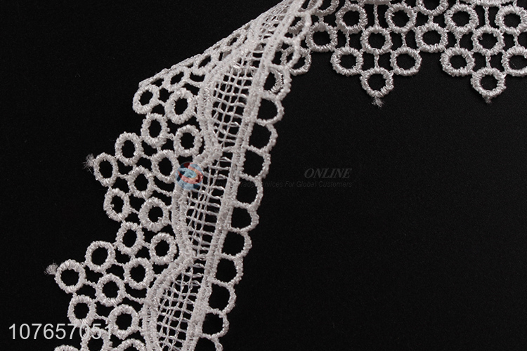 Top quality white flowers thin lace trims for decoration