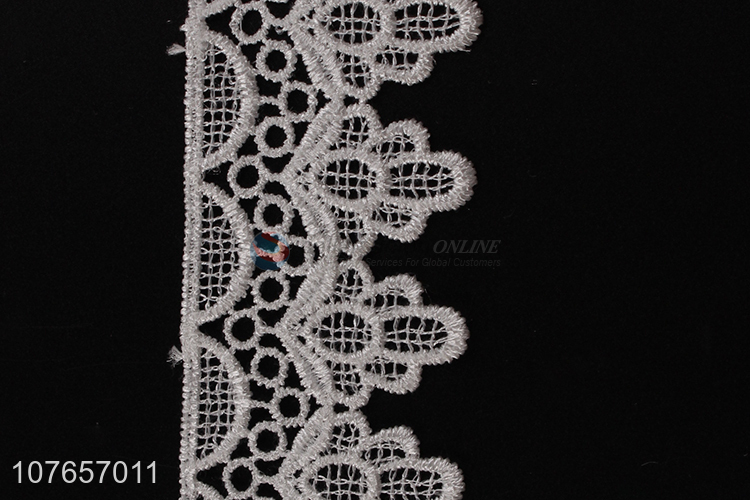 Hot sale good quality white embroidery border lace trim