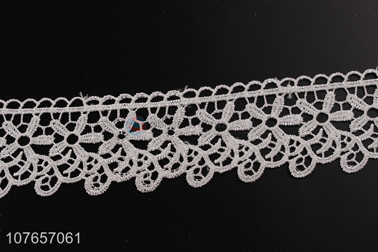 Hot product white decorative lace trim with floral pattern