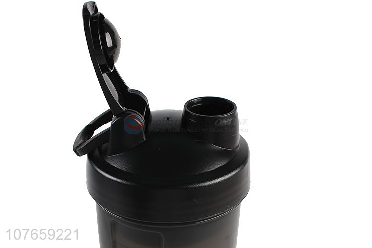 Hot sale black plastic frosted handle large capacity sports bottle