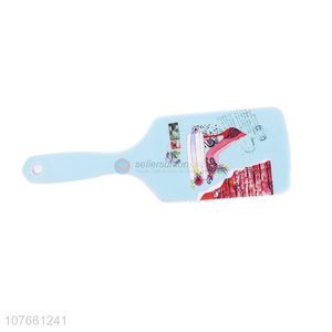 High Quality Fashion Printing Detangling Paddle Plastic Hair Brush