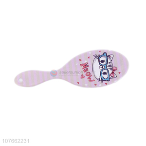 New Design Cat Pattern Hair Brush Plastic Paddle Massage Hair Brush