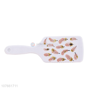 High Quality Feather Patterns Detangling Paddle Hair Brush For Sale