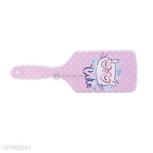 Fashion Printing Cat Pattern Plastic Paddle Massage Hair Brush