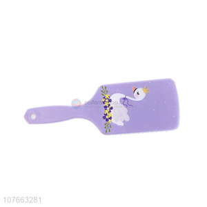 Fashion Swan Pattern Ladies Paddle Hair Brush Plastic Detangling Comb