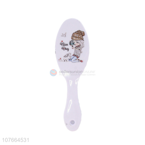 Best Sale Pretty Girl Plastic Massage Oval Paddle Hair Brush